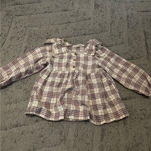 Purple and ivory Checkered Kids Button Down Shirt